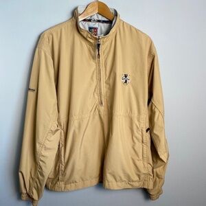 Sunice Men's Yellowish-Tan‎ Mesh Lined Golf Windbreaker Pullover Jacket Medium